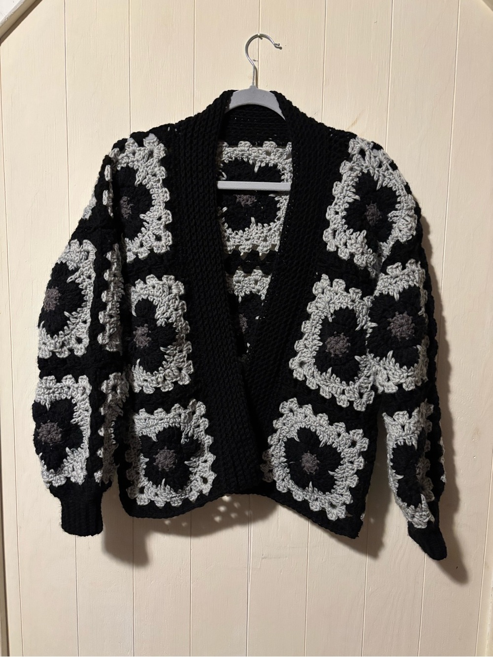 Handmade Flower Center Granny Square Cardigan